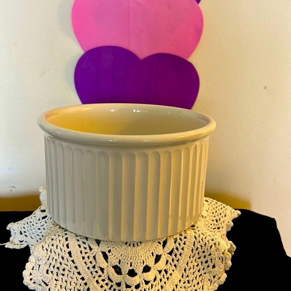 PORTMEIRION POTTERY Ribbed Casserole Bowl/Dish Made In England-Vintage